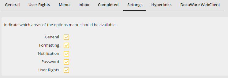 Defining settings