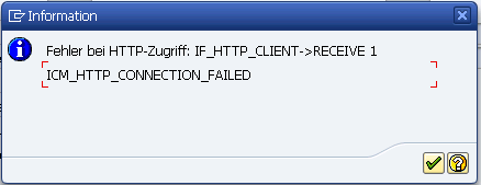 Negative result of the connection attempt