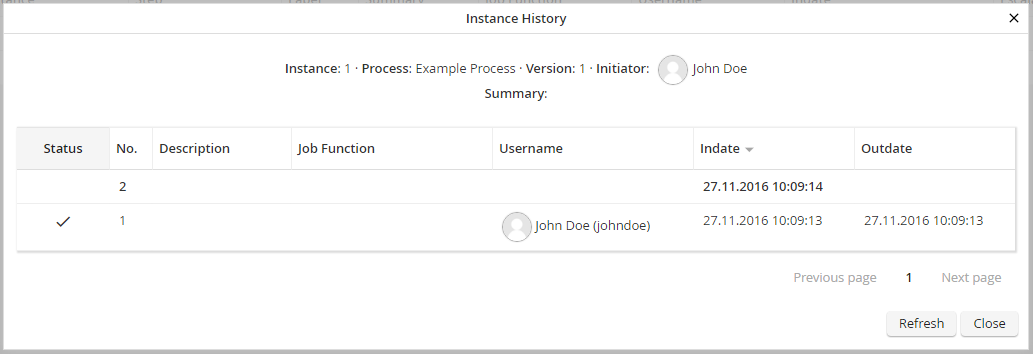 Instance History