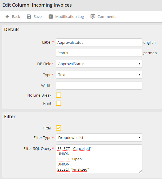 Add/Modify Column Add/Modify Column