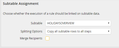 Distribution of subtable rows in routing rules. Distribution of subtable rows in routing rules.