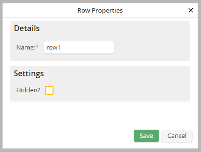 Row properties