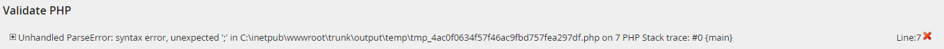 PHP-error notification of the syntax validation PHP-error notification of the syntax validation
