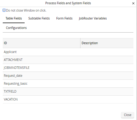 Process and System Fields Process and System Fields