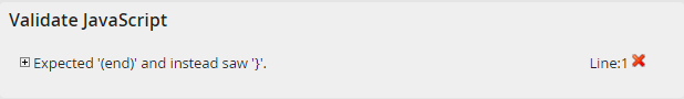 JavaScript Error Message