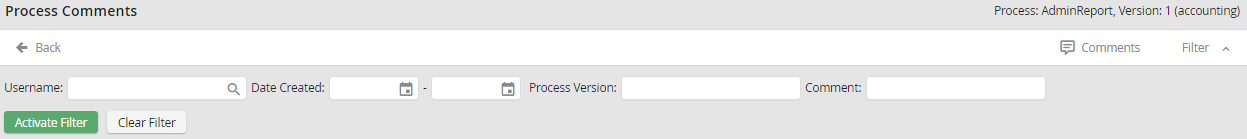 Filtering Process Comments Filtering Process Comments
