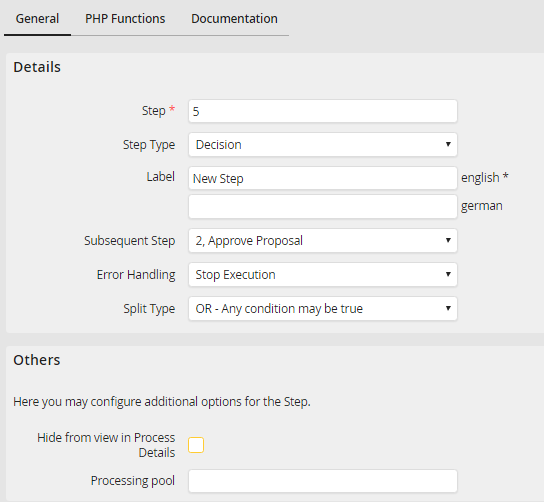 Create and edit a decision step