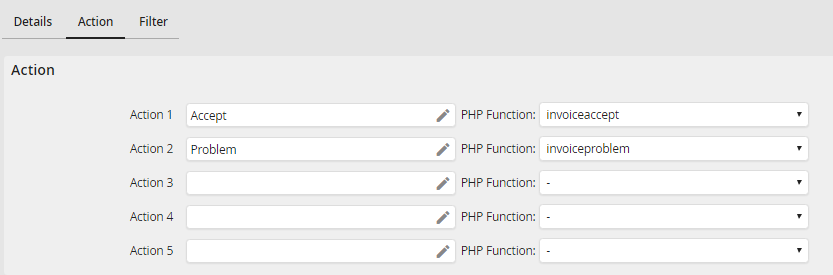 Modifying a Process Inbox - Action