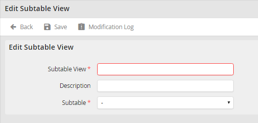 Edit subtable view
