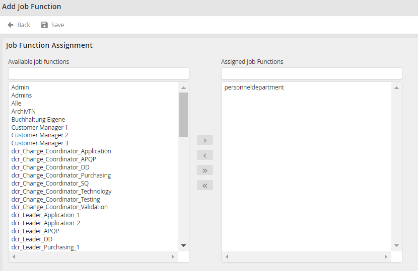 List of all Job Functions