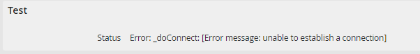 Database Connection Error Message