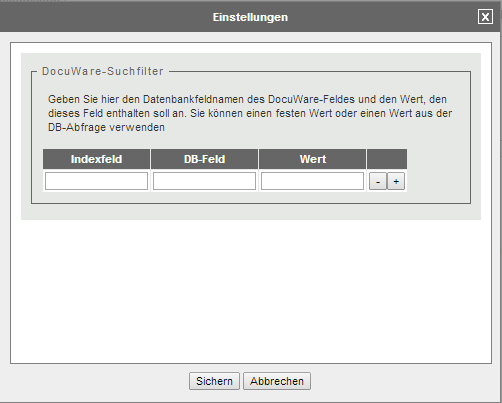 DocuWare search filter
