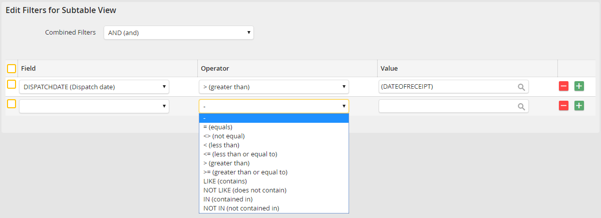 Adding and modifying filters Adding and modifying filters