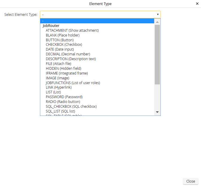 Subtable View Element Types Subtable View Element Types