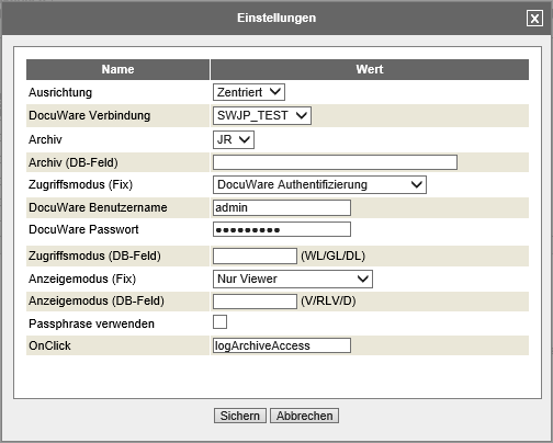 DocuWare WebClient settings (DocuWare Version ≥ 6.5)
