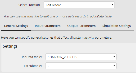 General settings