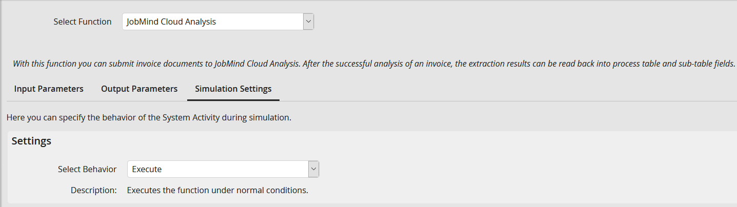 Simulation settings