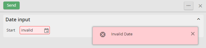 Invalid date input Invalid date input