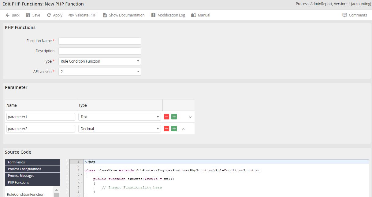 Editing PHP functions Editing PHP functions