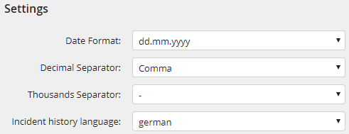 General settings